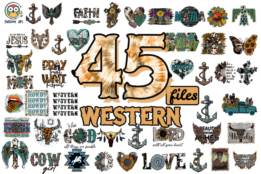 Western Mega Bundle Sublimation preview for sublimation hat designs
