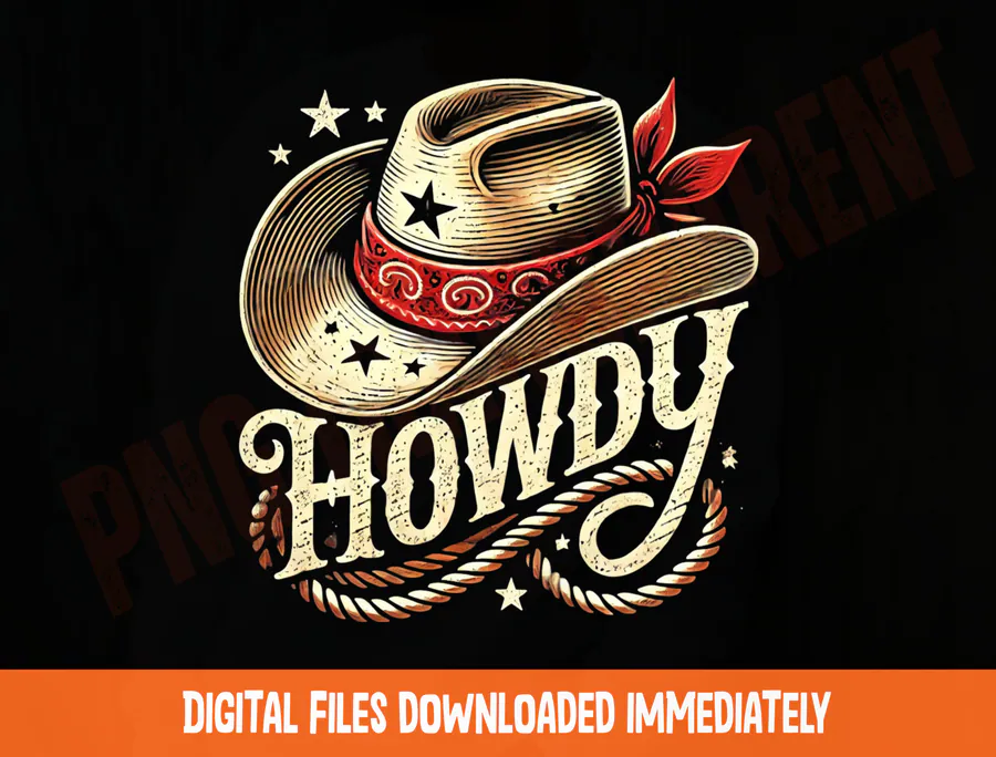 Cowboy Hat Funny Western Rodeo PNG preview for sublimation hat designs