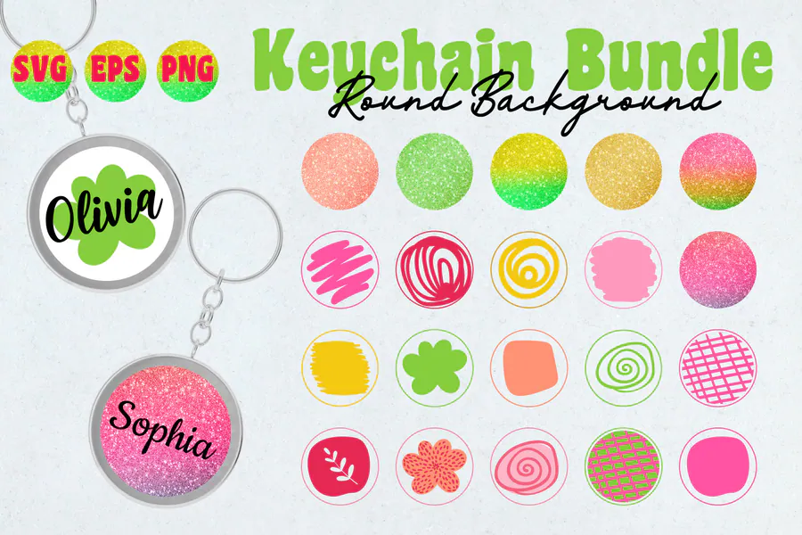 Glitter and Abstract Keychain Backgrounds preview for sublimation keychain designs