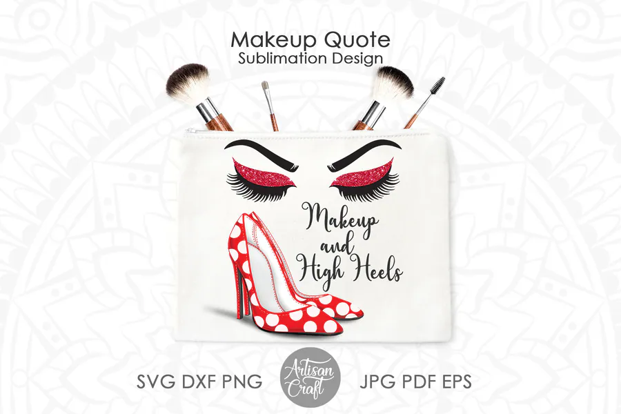 Makeup Quote for Makeup Bag Sublimation preview for sublimation makeup bag designs