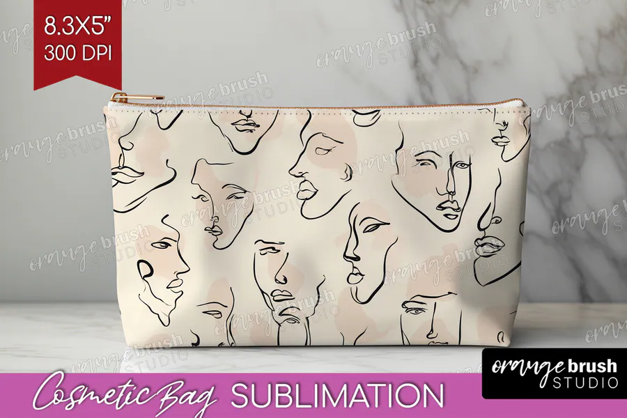 Boho Minimalist Cosmetic Bag PNG 10 preview for sublimation makeup bag designs