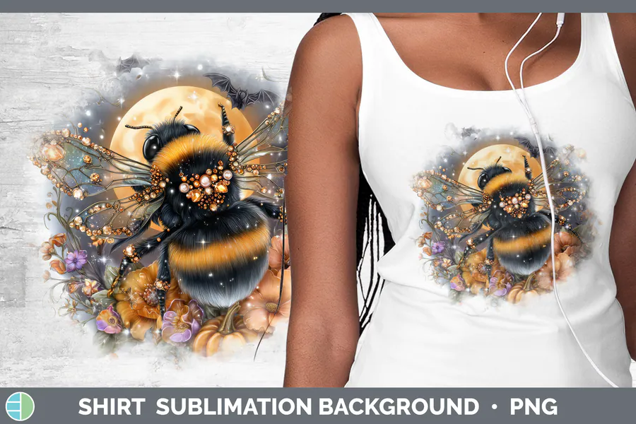Cute Halloween Bee Shirt Design preview for sublimation shirt ideas