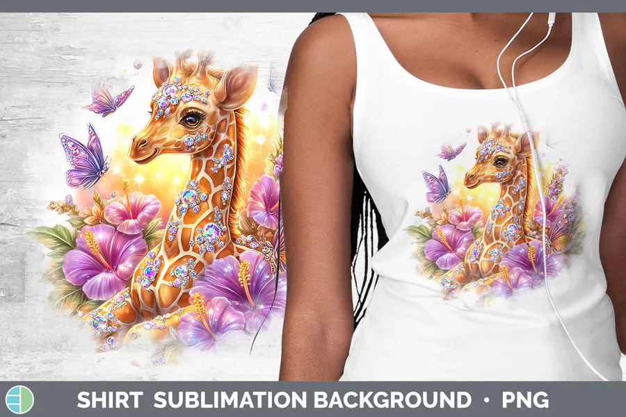 Rainbow Giraffe Shirt Design preview for sublimation shirt ideas