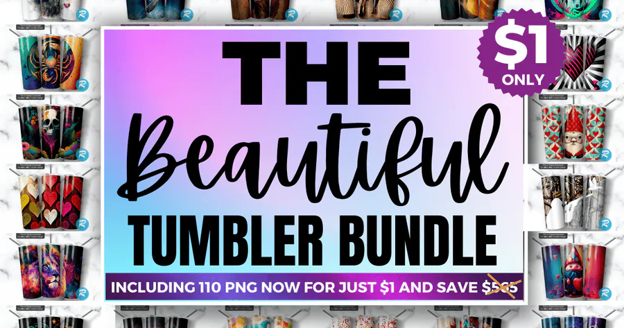 The Beautiful Tumbler Sublimation Bundle preview for sublimation tumbler designs