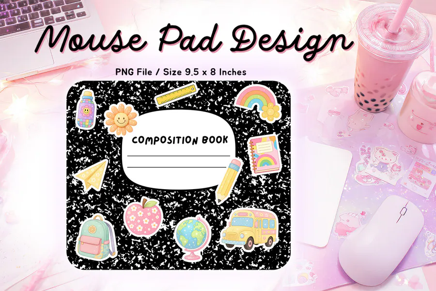 Composition Book School Mouse Pad preview for teacher mouse pad sublimation designs