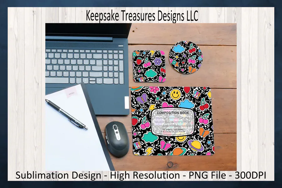 Retro School Mouse Pad and Coaster preview for teacher mouse pad sublimation designs