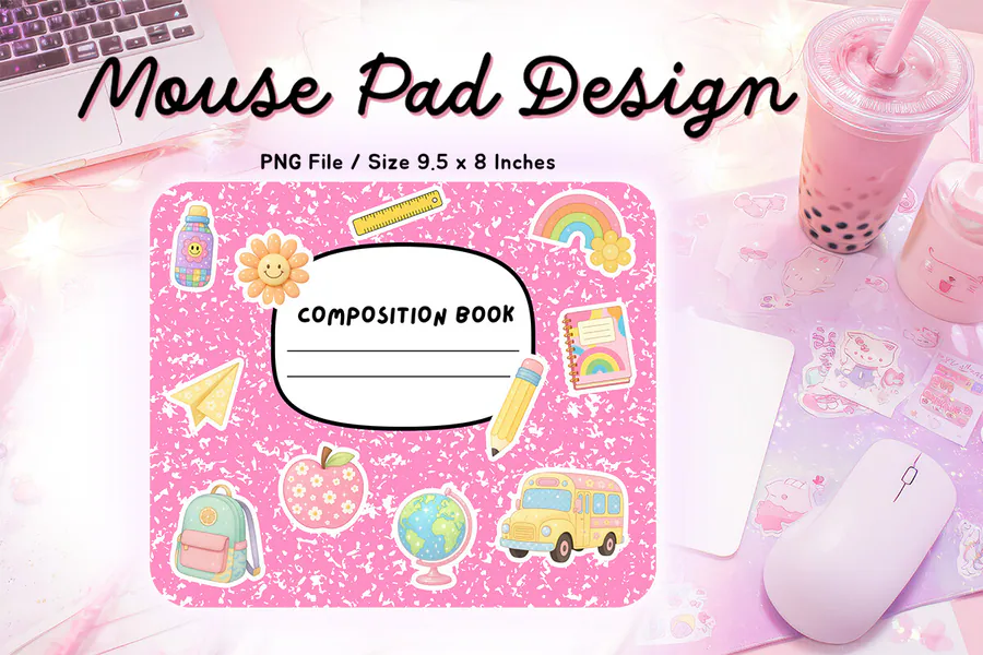 Composition Book School Mouse Pad 3 preview for teacher mouse pad sublimation designs