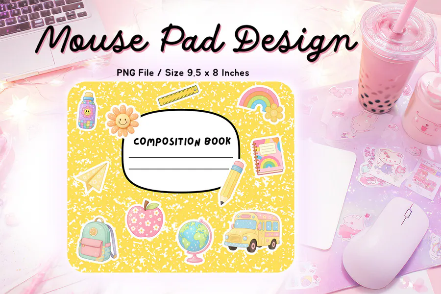 Composition Book School Mouse Pad 4 preview for teacher mouse pad sublimation designs