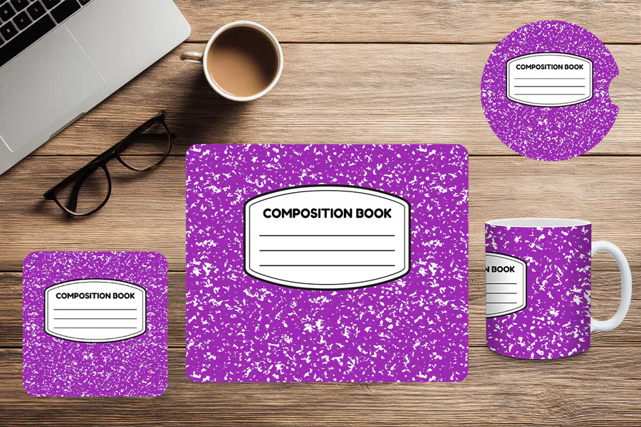 Composition Book Mouse Pad and Coaster 6 preview for teacher mouse pad sublimation designs