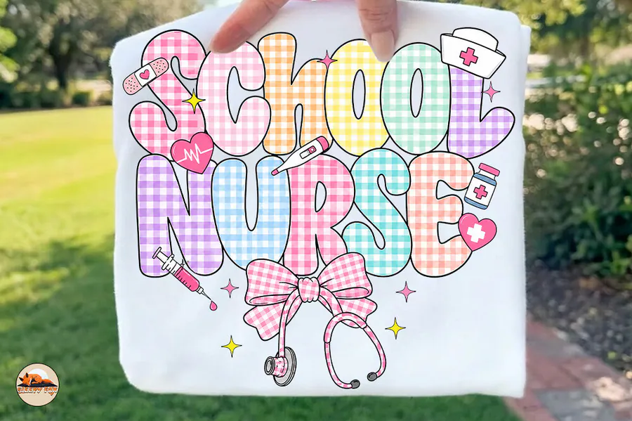School Nurse Png, Nurse Life Bow Shirt preview for teacher sublimation designs