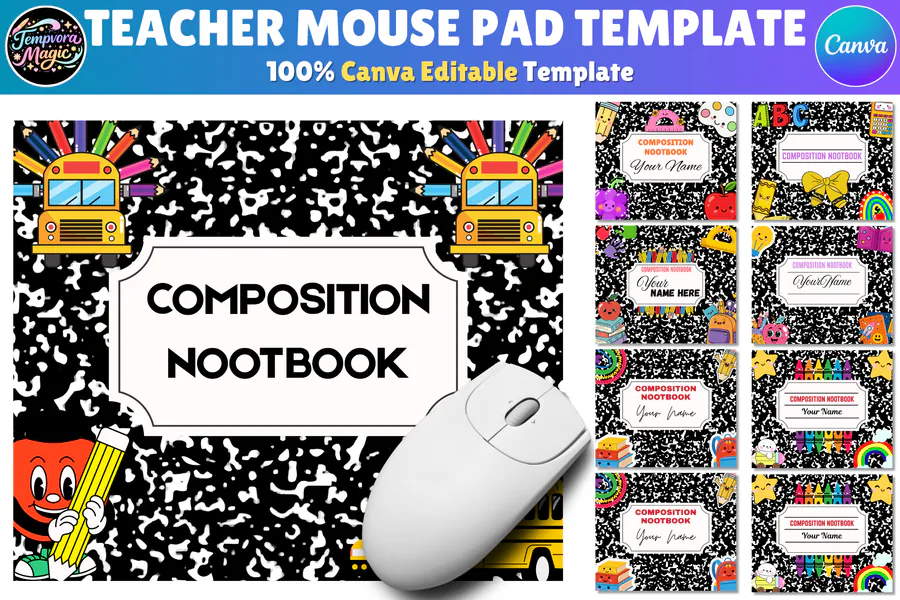Teacher Mouse Pad Canva Template 4 preview for teacher sublimation designs