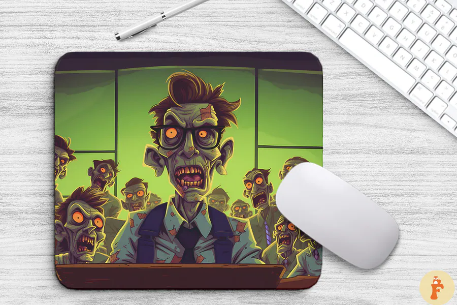 Zombie Teacher Mouse Pad Design preview for teacher sublimation designs