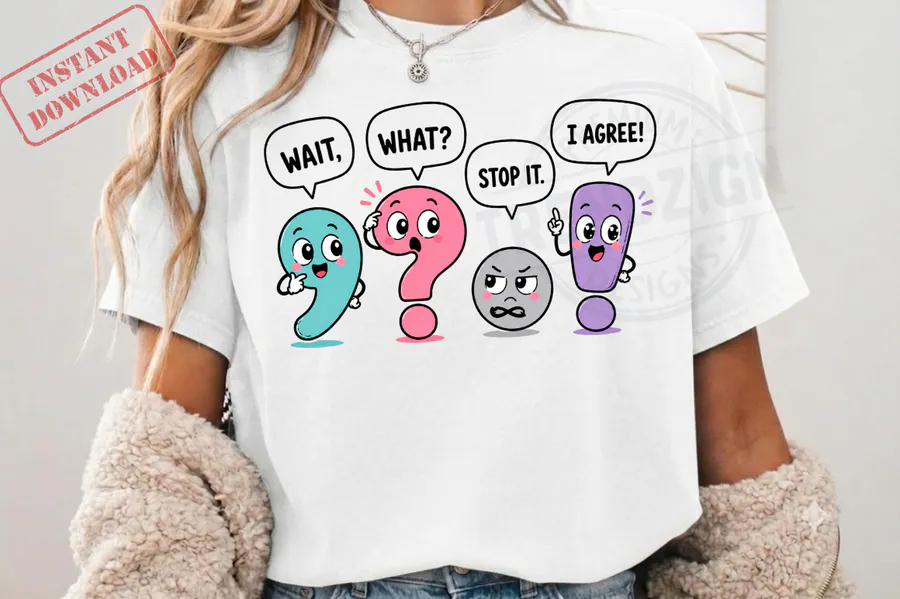 Funny Grammar Teacher PNG, Punctuation preview for teacher sublimation designs