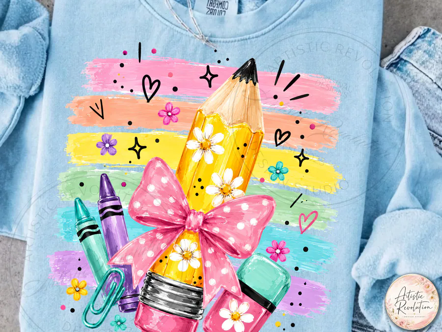 Back to School Teacher Pencil PNG preview for teacher sublimation designs