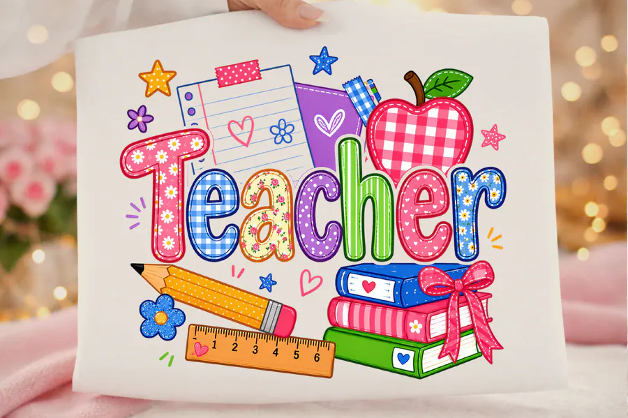 Kindergarten Teacher Back to School Png preview for teacher sublimation designs
