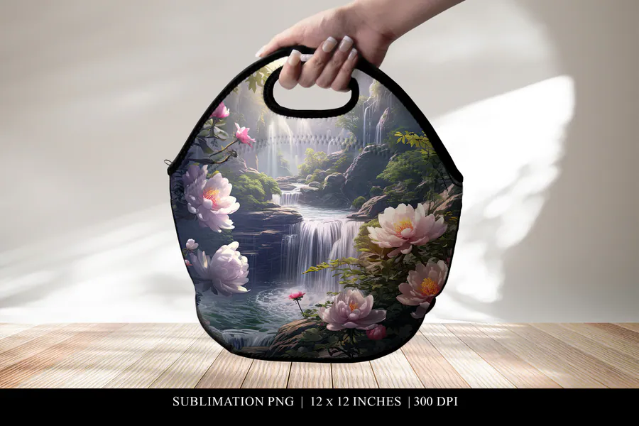 Sublimation Lunch Tote Bag Design PNG preview for tote bag sublimation designs