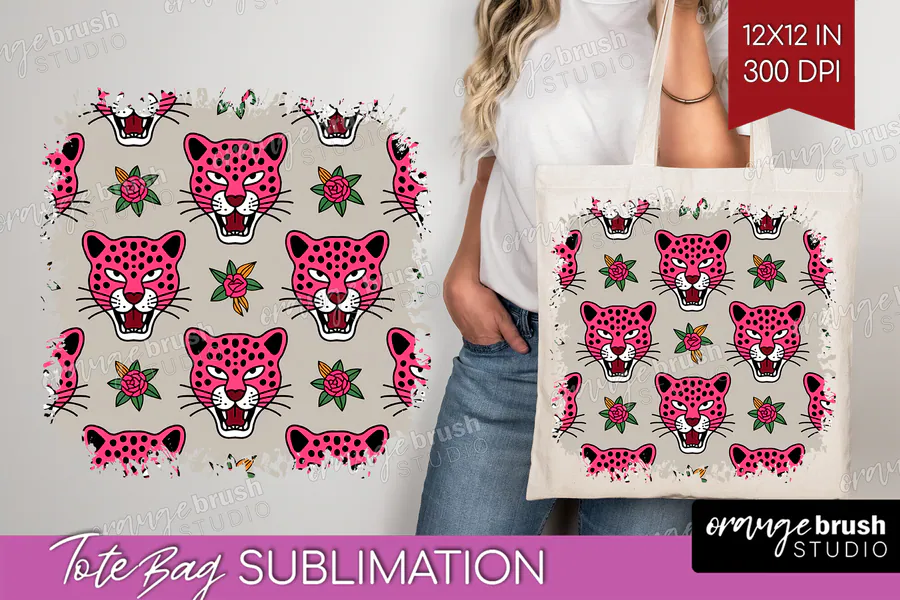 Tattoo Tote Bag PNG Sublimation preview for tote bag sublimation designs