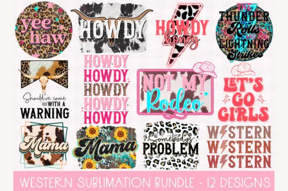 Western Cowboy Sublimation Bundle preview for western sublimation