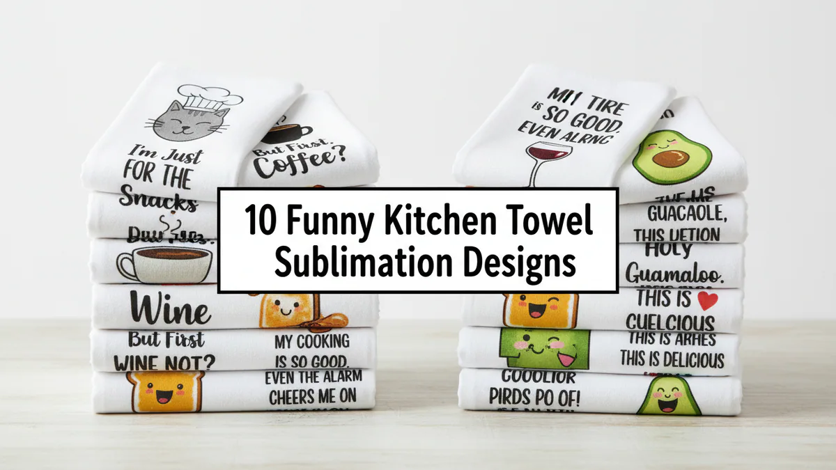 10 Funny Kitchen Towel Sublimation Designs collection cover