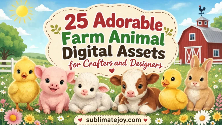 25 Adorable Farm Animal Digital Assets for Crafters and Designers