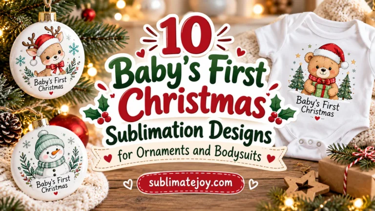 10 Baby's First Christmas Sublimation Designs for Ornaments and Bodysuits