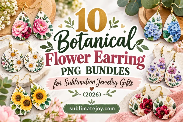 10 Botanical Flower Earring PNG Bundles for Sublimation Jewelry Gifts (2026)