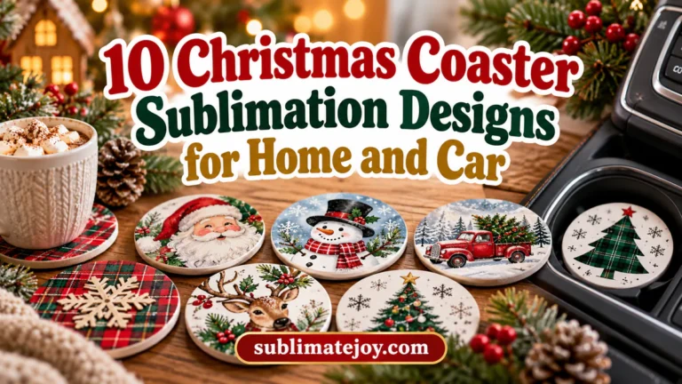 10 Christmas Coaster Sublimation Designs for Home and Car