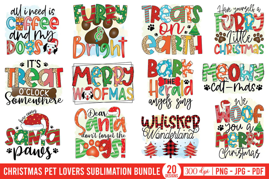 Twenty colorful Christmas pet sayings for dog and cat lovers