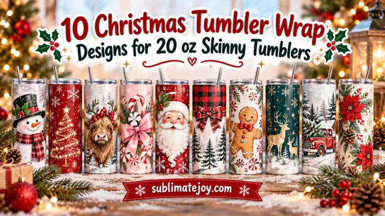 10 Christmas Tumbler Wrap Designs for 20 oz Skinny Tumblers