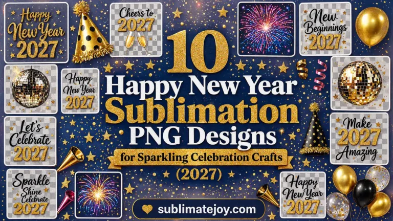 10 Happy New Year Sublimation PNG Designs for Sparkling Celebration Crafts (2027)