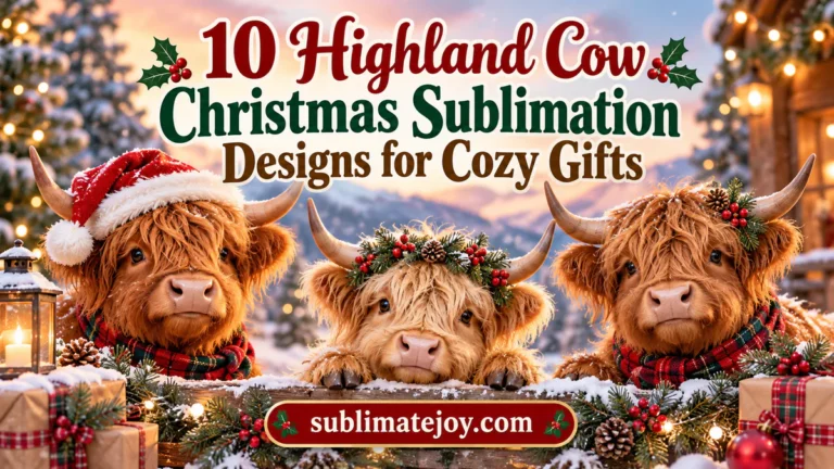 10 Highland Cow Christmas Sublimation Designs for Cozy Gifts