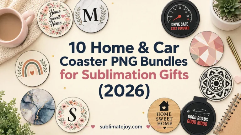 10 Home and Car Coaster PNG Bundles for Sublimation Gifts (2026)