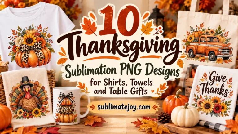 10 Thanksgiving Sublimation PNG Designs for Shirts, Towels and Table Gifts