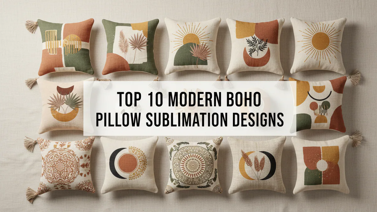 Top 10 Modern Boho Pillow Sublimation Designs collection cover