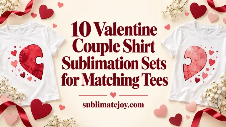 10 Valentine Couple Shirt Sublimation Sets for Matching Tees